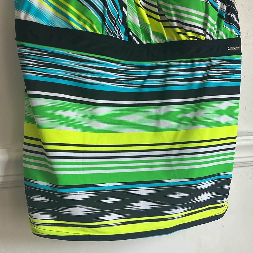 ZeroXposur Swimwear Tankini Top Stripes UPF 30+ Quick Dry Material NWT - Picture 4 of 8